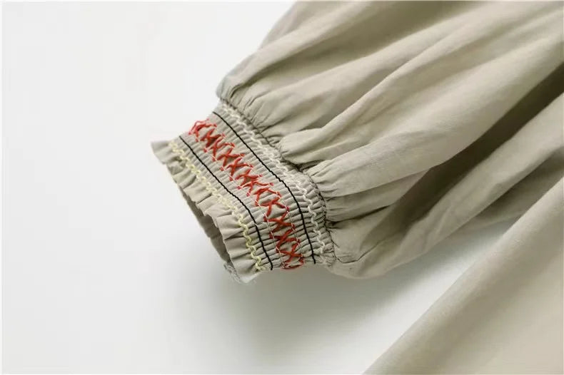 RARF 2024 New positioning heavy industry embroidery craft V-neck long dress Bohemian holiday style