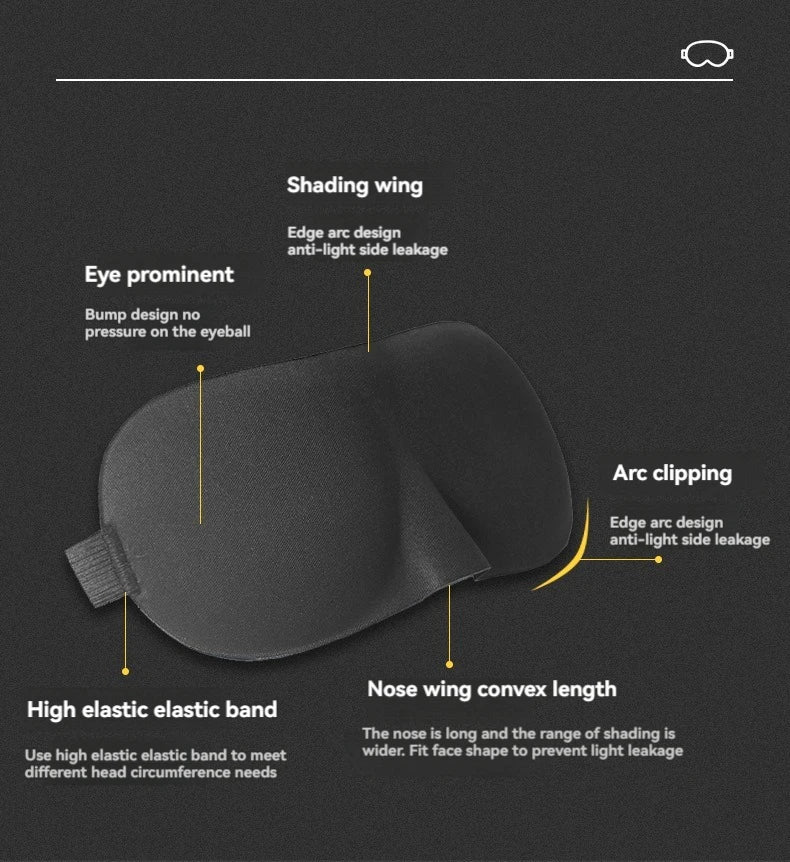 1 Piece 3D Sleep Mask Blindfold, Sleep Aid Soft Memory Foam Eye Mask, Suitable For Sleep Travel Blackout Sleep Mask Eye Mask