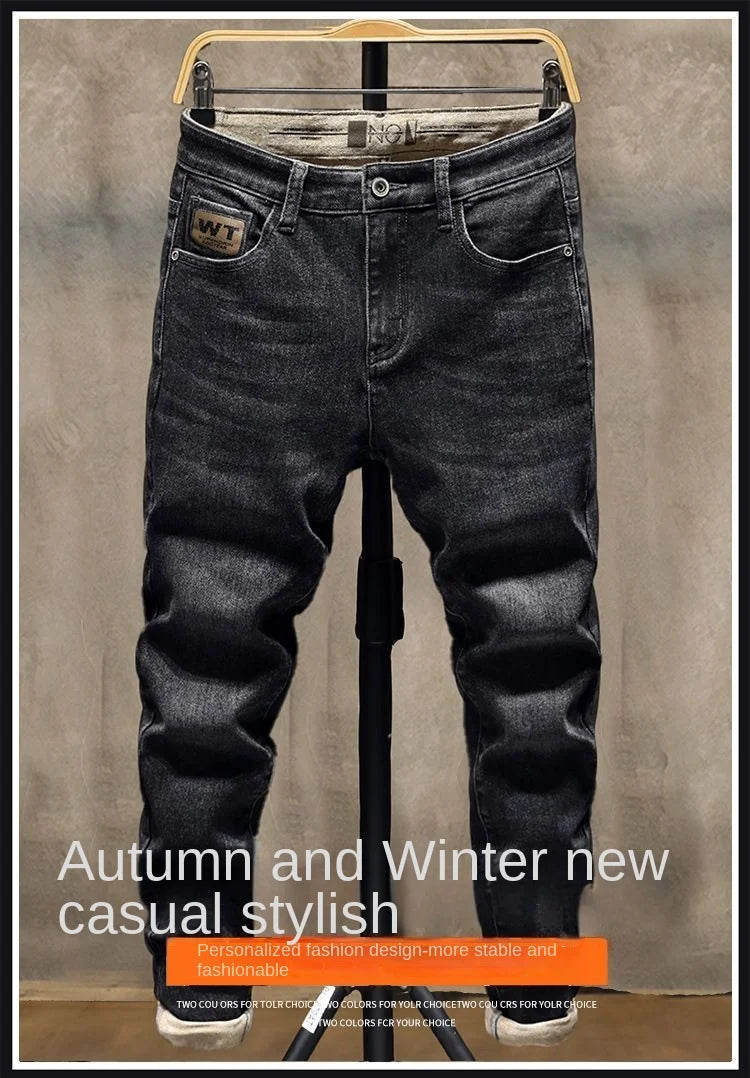 Original Fashion Luxury Brand Black Jeans for Men Tailored and Stretchy Boyfriend Comfortable Classic Denim Stretch Trousers