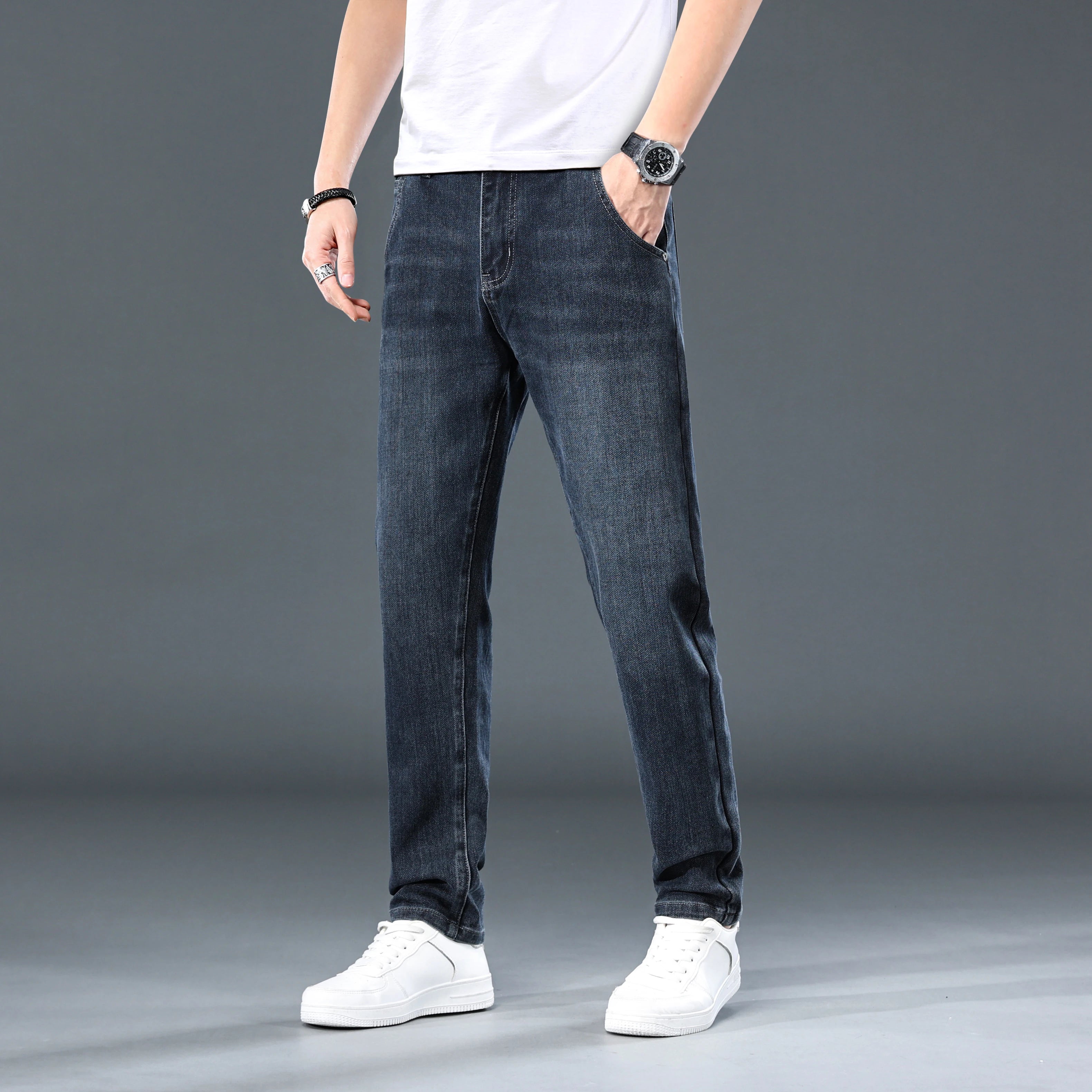 2025 New Men's Loose (Slightly Stretchy) Jeans, Casual And Versatile, High And Slim Straight Leg Pants That Can be Worn All Year