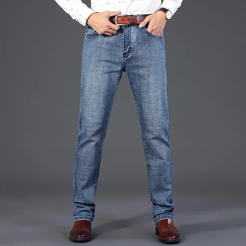 New Jeans Men Classical Jean High Quality Straight Leg Male Casual Pants Plus Size 30-40 Cotton Denim Trousers Ropa Hombre