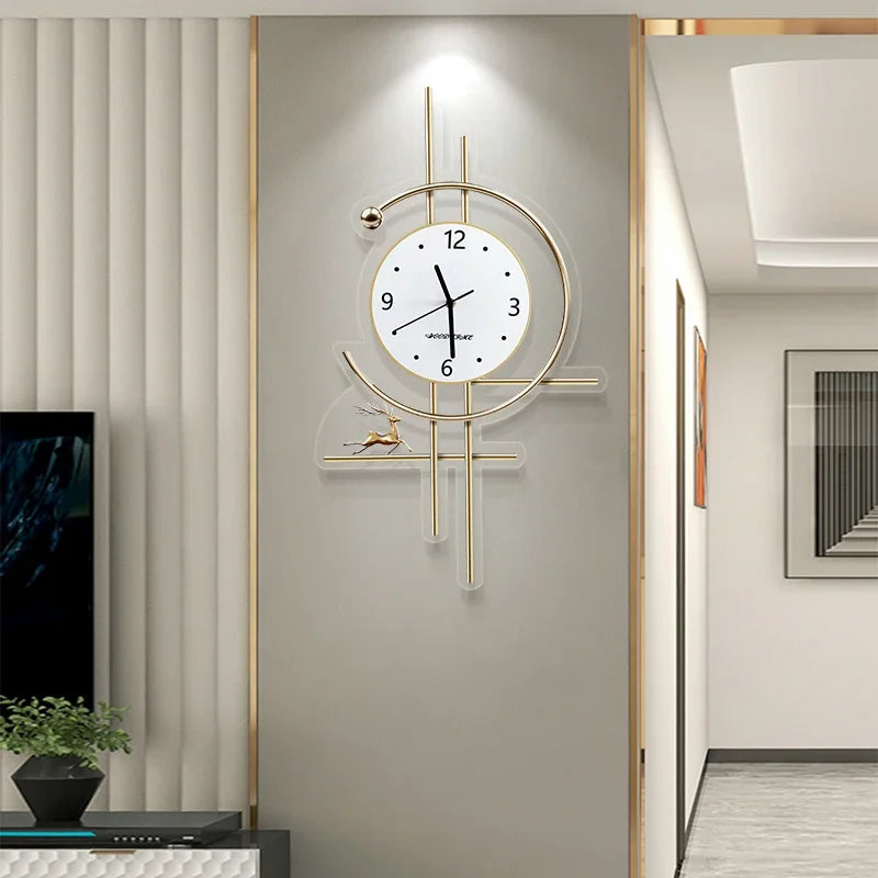 Horloge murale en métal pour salle de bain, salon, design xénomorphe, montre murale créative et tendance, motif paon, décoration de chambre