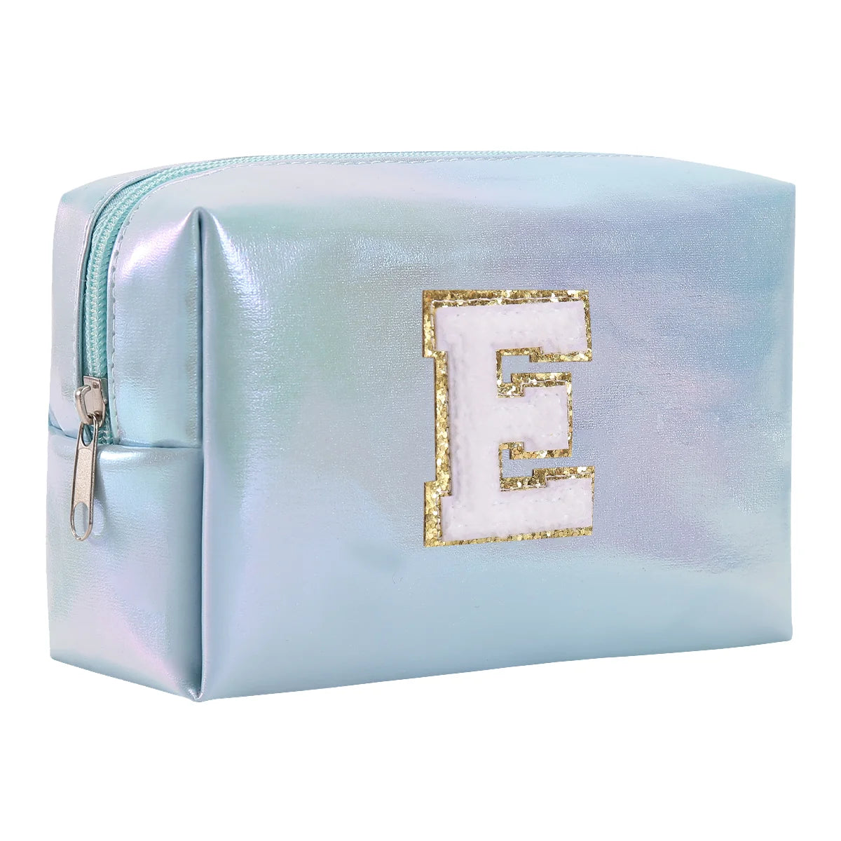 Personalized Initial Makeup Bag,Letter Zipper Cosmetic Bag for Womens,Preppy Makeup Bags,Makeup Pouch, Travel Makeup Bags