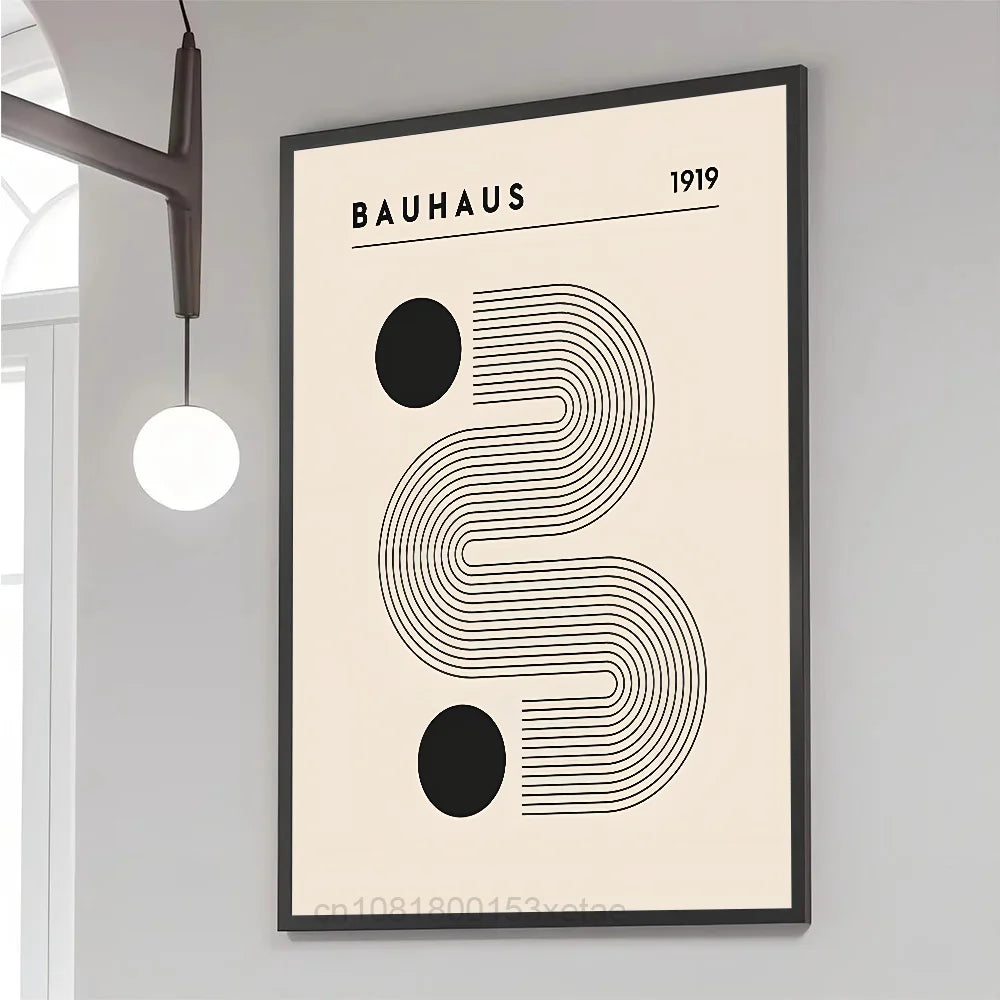 Abstract Bauhaus Style Geometric Wall Art  Poster Paper Print Home Bedroom Entrance Bar Cafe Art Painting Decoration