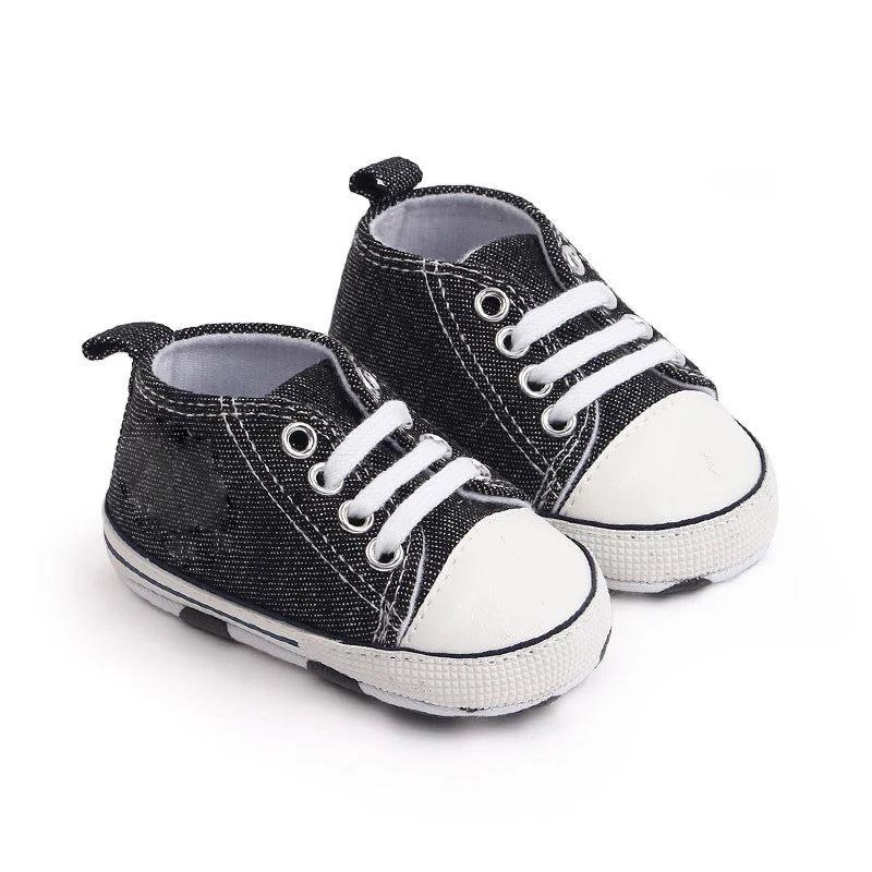 Chaussures bébé garçon fille, baskets classiques en toile décontractées, semelle souple, antidérapantes, pour nouveau-né, premier pas, D2486