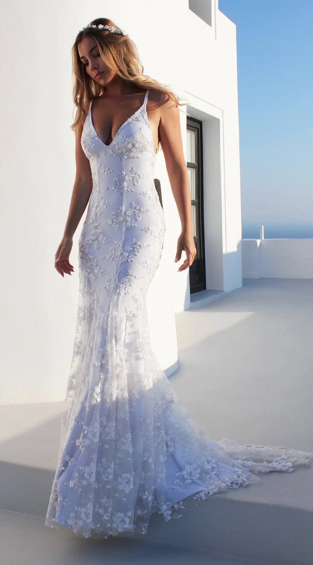 Women Party Long Dress Autumn Winter White Sexy Lace Dress V Neck Backless Lace Up Maxi Bodycon Dresses Vestidos Verano 2023 New
