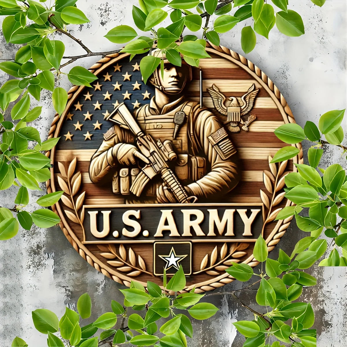 "Vintage U.S. Army Aluminum Wall Art , Dining Room, Coffee Bar & Living Room Decor , Home Decor Lovers - Perfect Gift