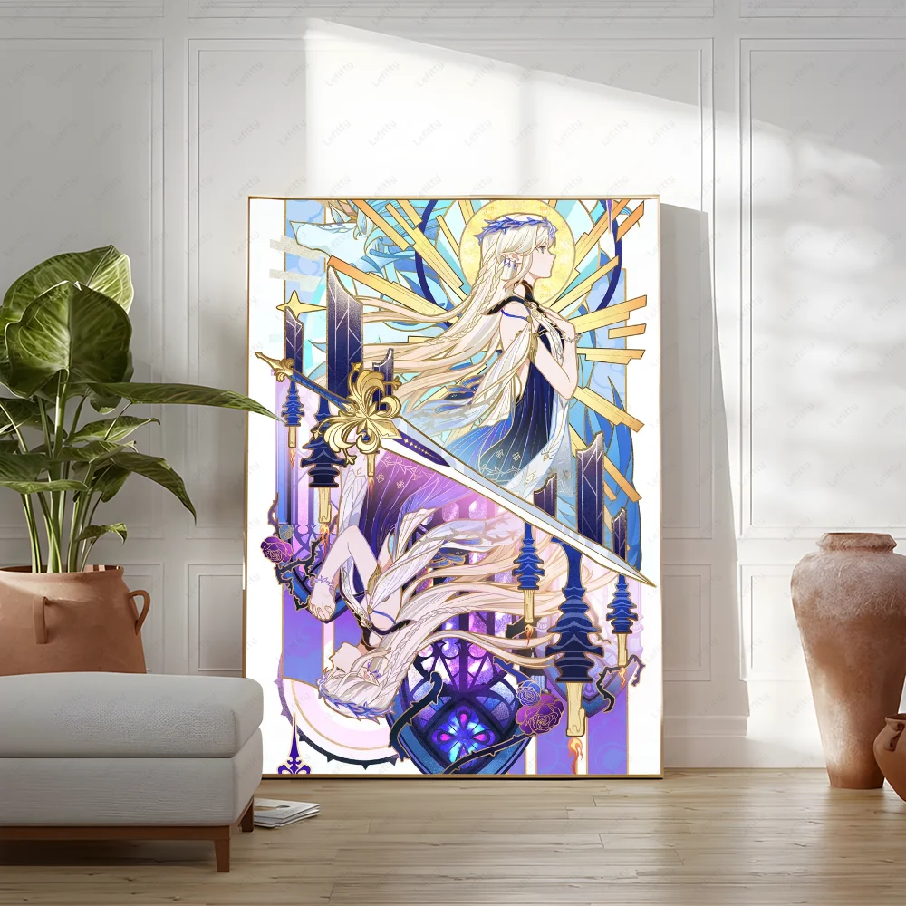 Affiche murale Wuwa Cartethyia Girl, peinture, étude, décoration d'intérieur nordique