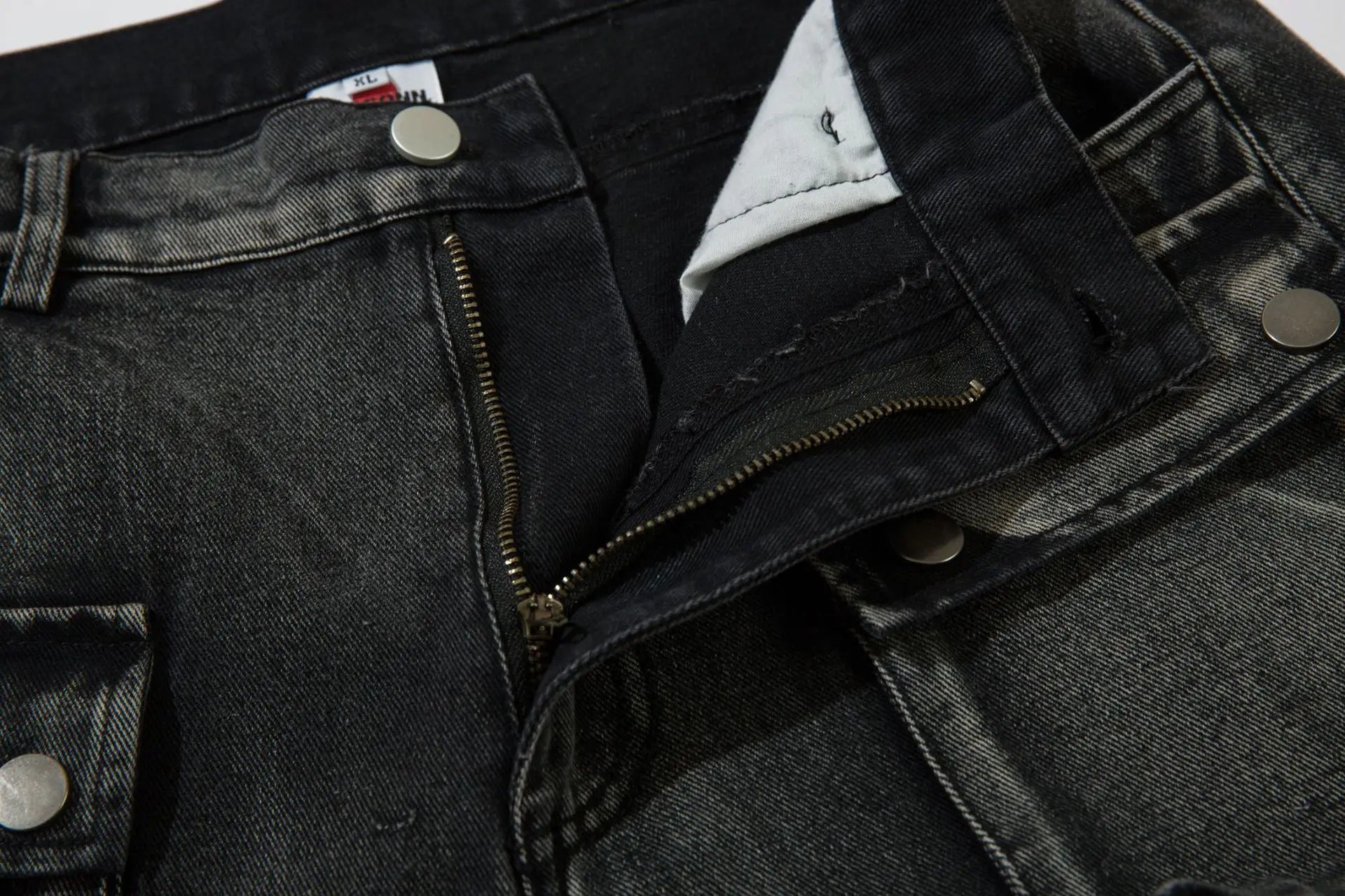 Trendy Brand American Retro Tooling Jeans Mens High Street Heavy Industry Embroidery Loose Wide-leg Trousers