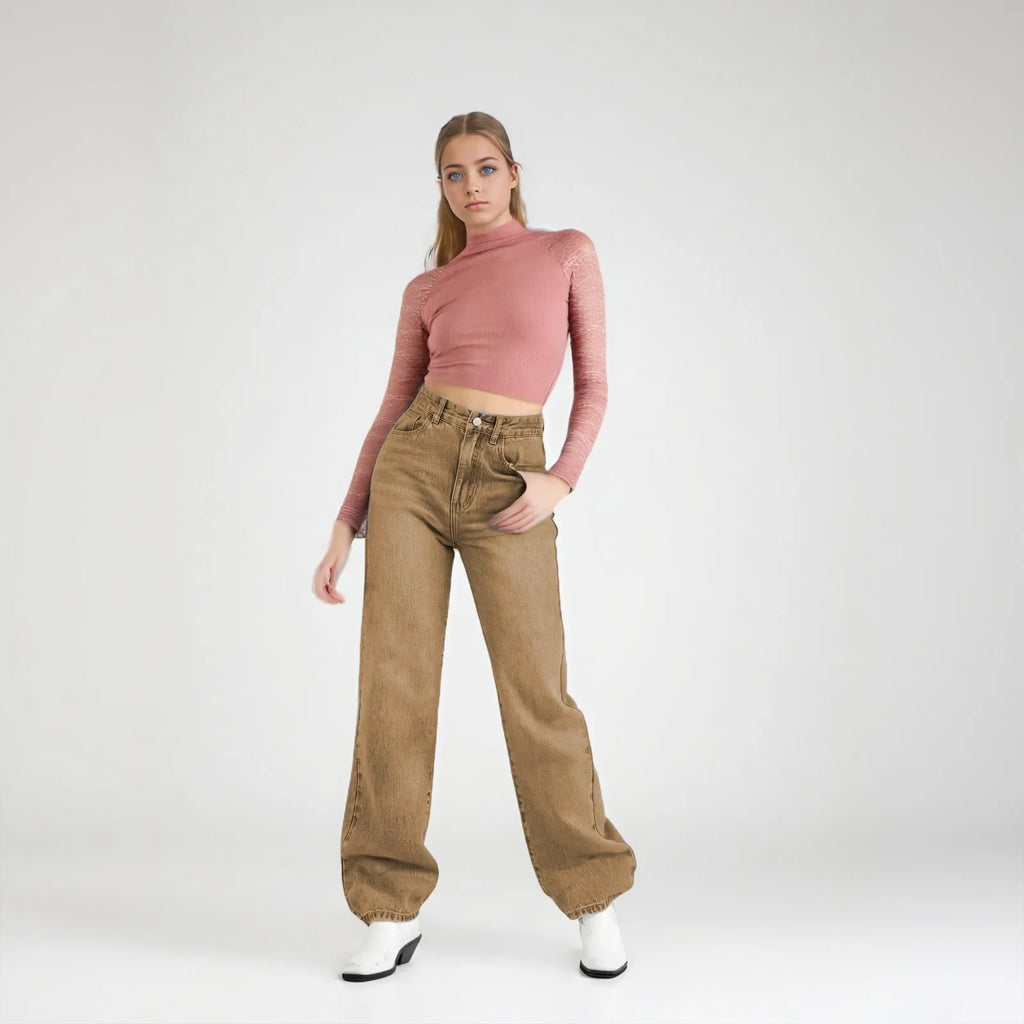 Women's High Waist Washed Women's Jeans Fashionable Versatile Straight Leg Pants Jeans Women Jean Pants Women Jeans Women 2025