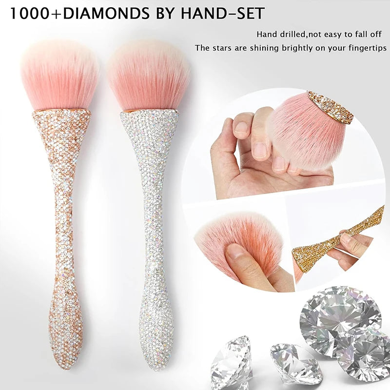 Rhinestone Nail Dust Brush Makeup Brush Large Face Powder Makeup Brushes Dust Powder Foundation Makeup Brush For Nail Makeup Too