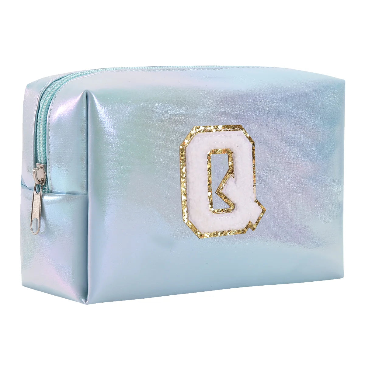 Personalized Initial Makeup Bag,Letter Zipper Cosmetic Bag for Womens,Preppy Makeup Bags,Makeup Pouch, Travel Makeup Bags