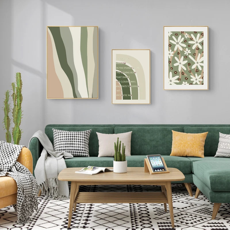 Modern Art Abstract Shapes lllustrations LinesBotanical Boho Simple Style Wall Art CanvasPainting Home Decor
