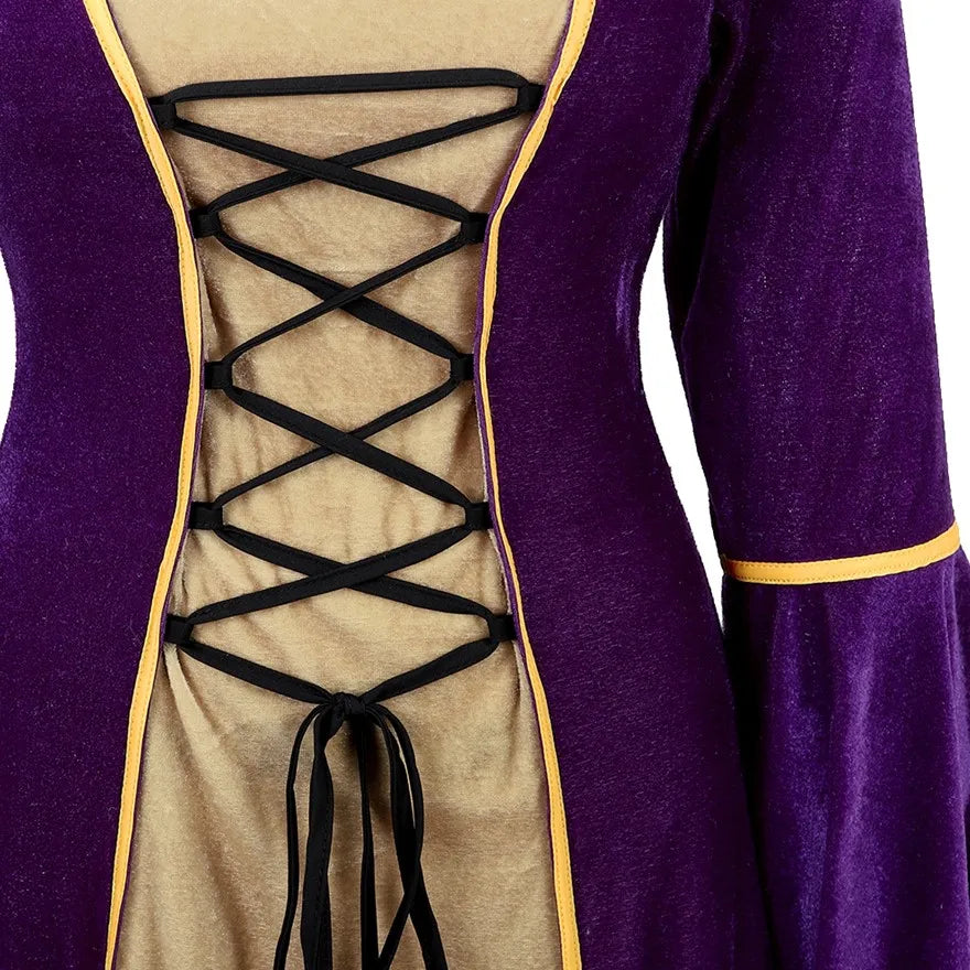Women Renaissance Irish Deluxe Velvet Dress Victorian Medieval Long Dress Retro Fancy Gown Halloween Cosplay Costume Plus Size