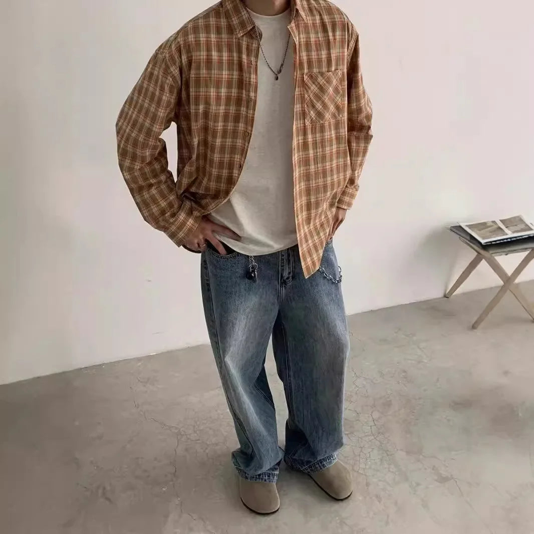 Mens Baggy Jeans for Men Women Y2k Skater Vintage Plain Pants 2025 Casual Wide Leg Jeans Loose Fit Denim Hip Hop Jeans for men