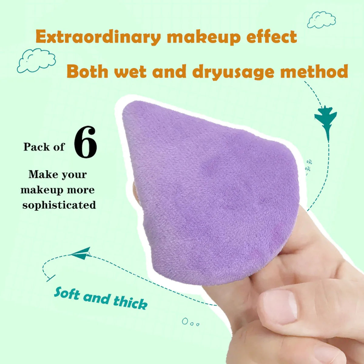 Ensemble d'outils de maquillage 12 pièces, taille géante, œuf de maquillage doux, poudre de maquillage adaptée au maquillage de base, réglage du maquillage d'angle, maquillage novice