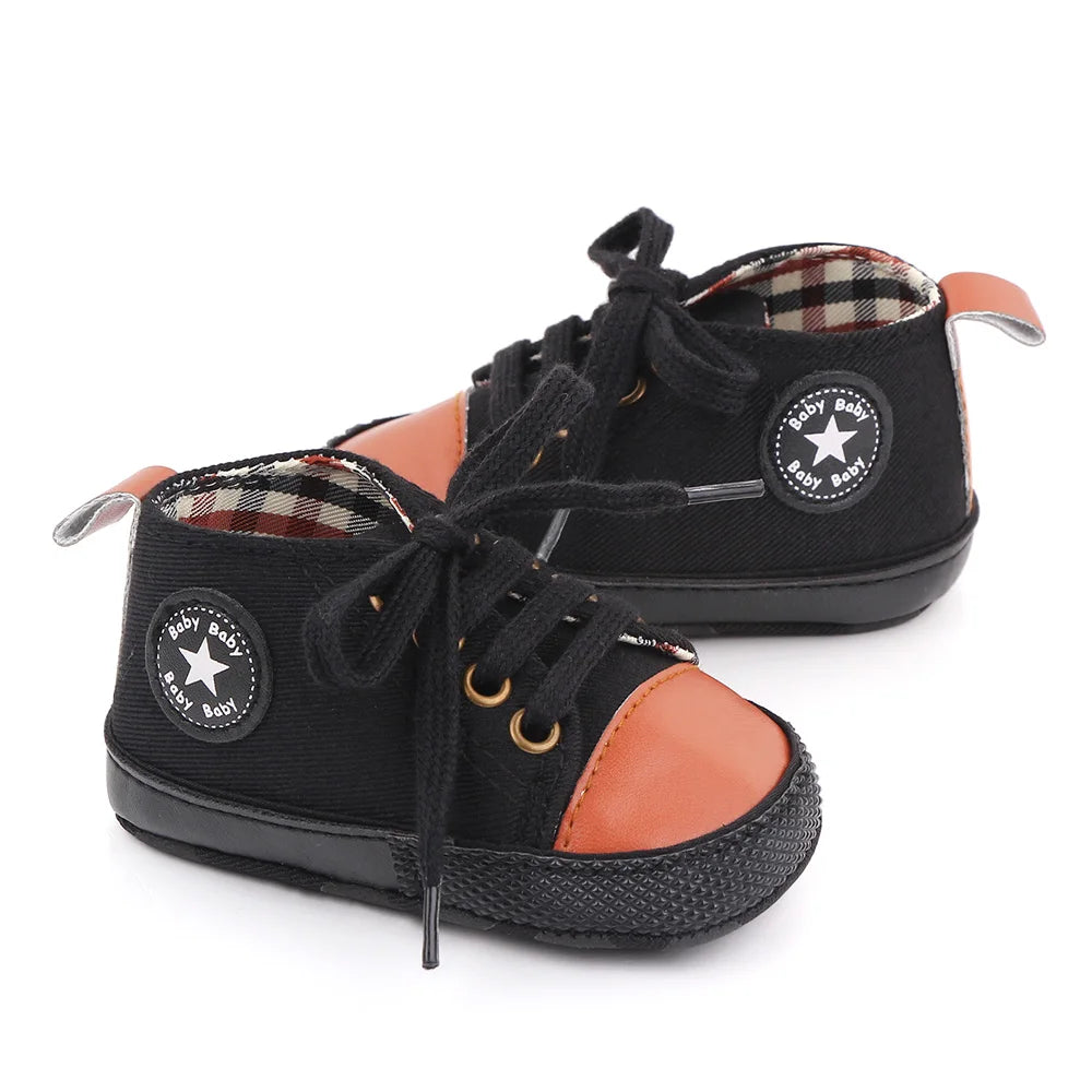 Chaussures bébé garçon fille, baskets classiques en toile décontractées, semelle souple, antidérapantes, pour nouveau-né, premier pas, D2486