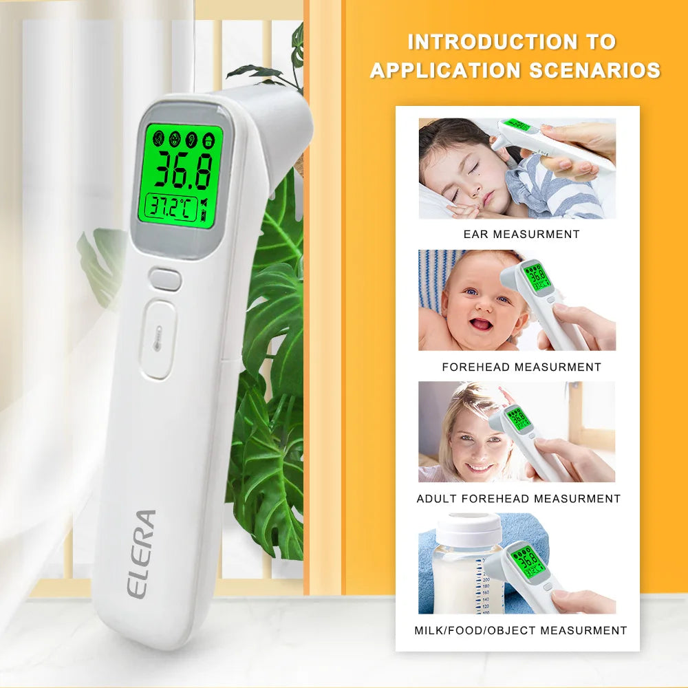 ELERA Infrared Digital Thermometer Forehead Ear Body Fever Termometre Medical Non-contact Temperature Measurement Device