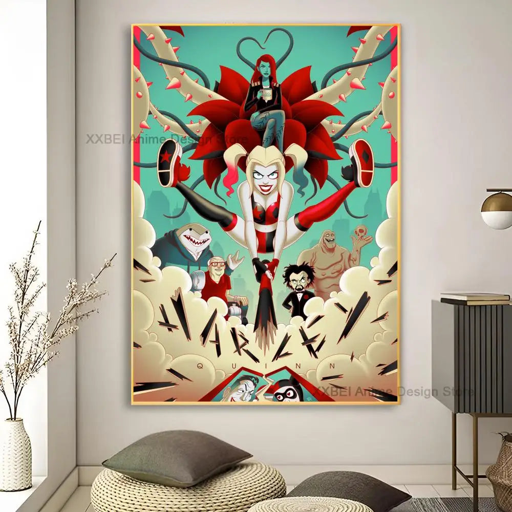 Décoration murale moderne pour la maison, affiches et autocollants H-Harley Cool Quinns, pour chambre à coucher, salle d'activités, bar, art mural à suspendre, peinture décorative