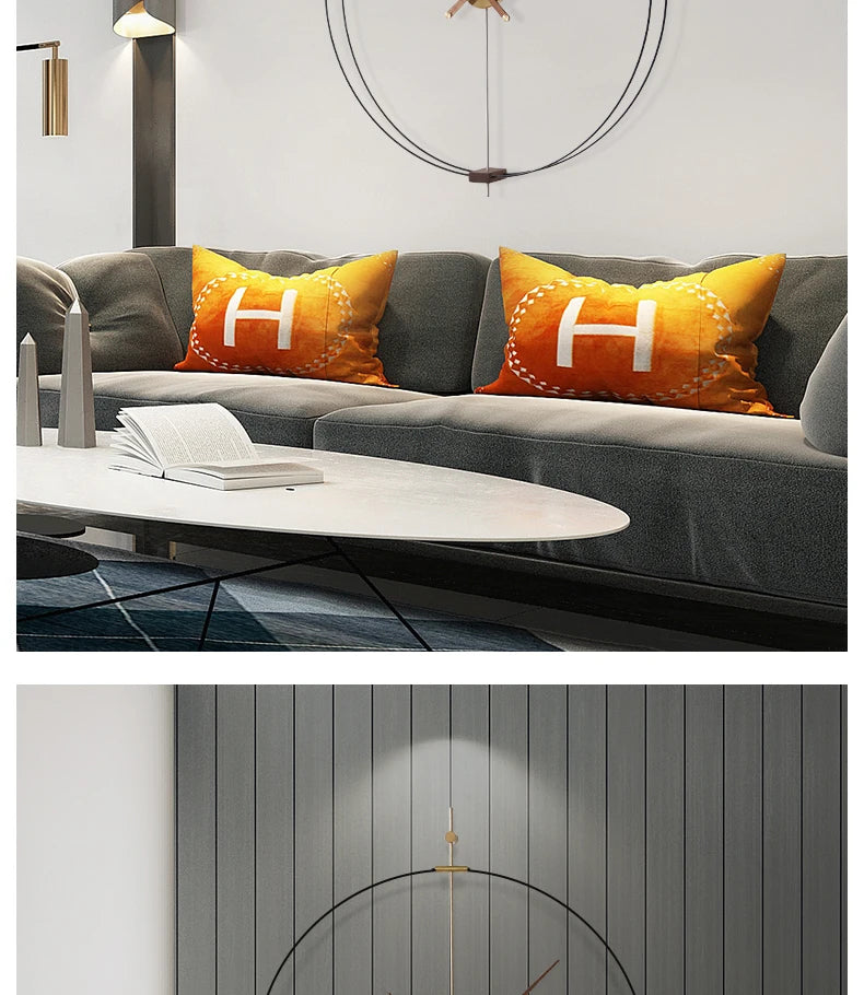Interior Art Mural Wall Clocks Modern Round Fashion Design Wall Watch Nordic Restaurant Relogio De Parede Living Room Decoration