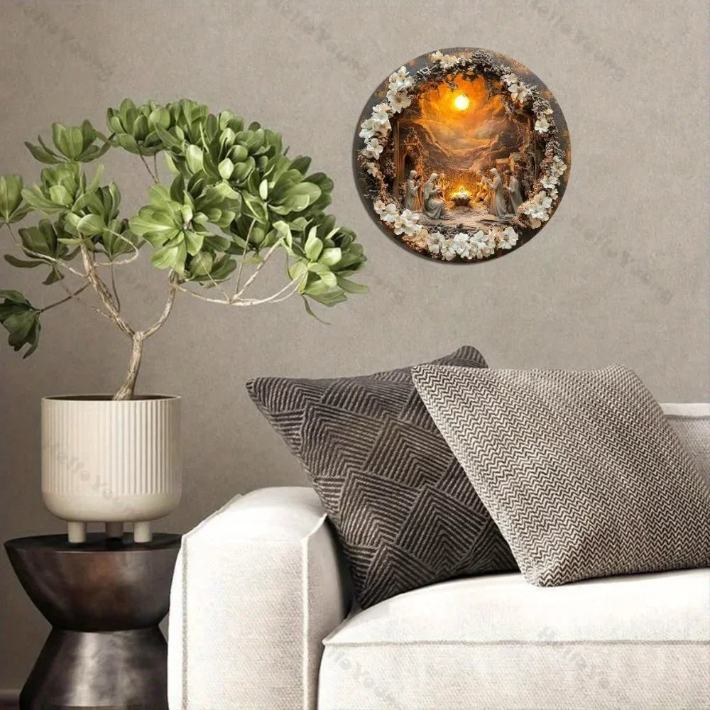 The Metal Wall Art of Classic Nativity: A Vintage Religious Scene Display, Weather-Resistant, Beautifying The Home Living Space