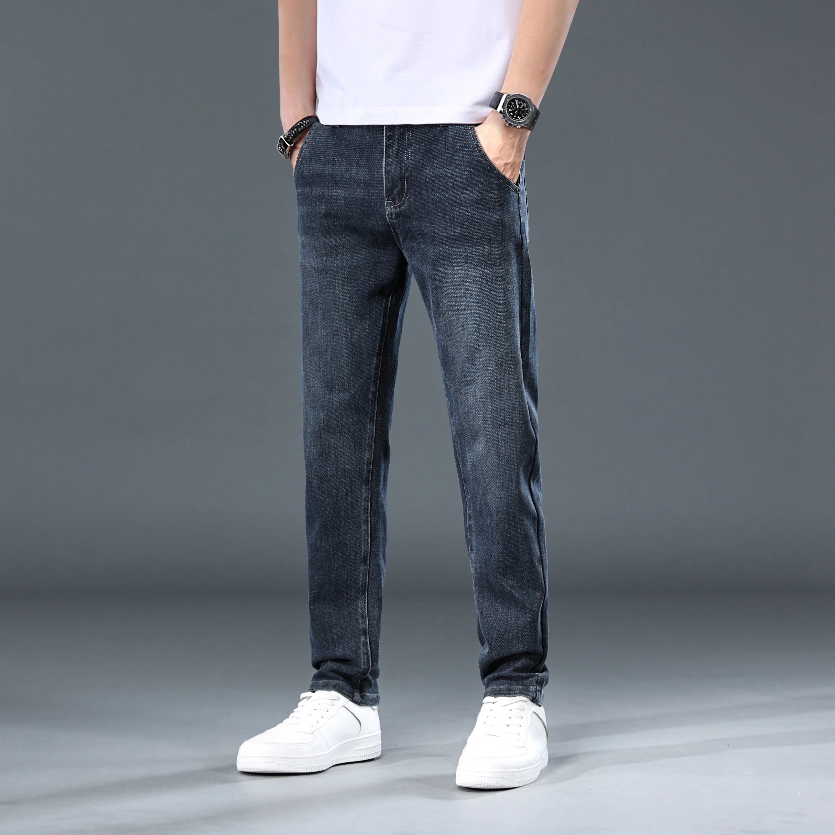 2025 New Men's Loose (Slightly Stretchy) Jeans, Casual And Versatile, High And Slim Straight Leg Pants That Can be Worn All Year