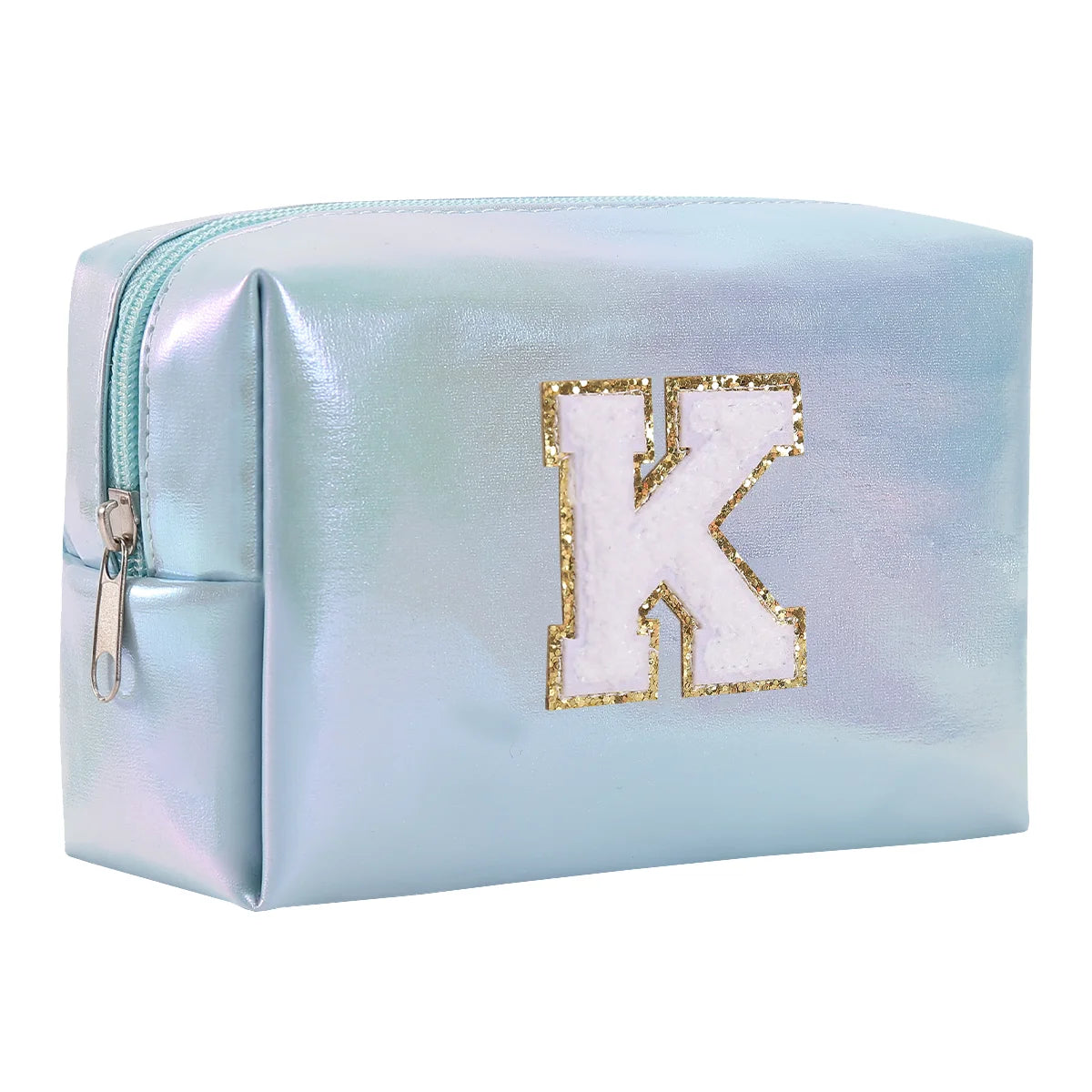 Personalized Initial Makeup Bag,Letter Zipper Cosmetic Bag for Womens,Preppy Makeup Bags,Makeup Pouch, Travel Makeup Bags