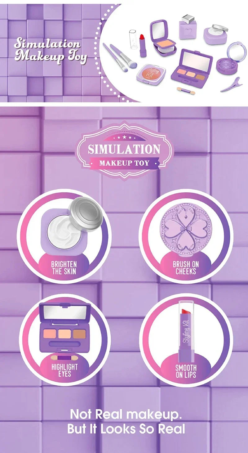 Kids Washable Make Up Makeup Kit for Girl,Pretend Play Cosmetics Toy Simulation Makeup Toys,Play Real Makeup Girls Toys Gift