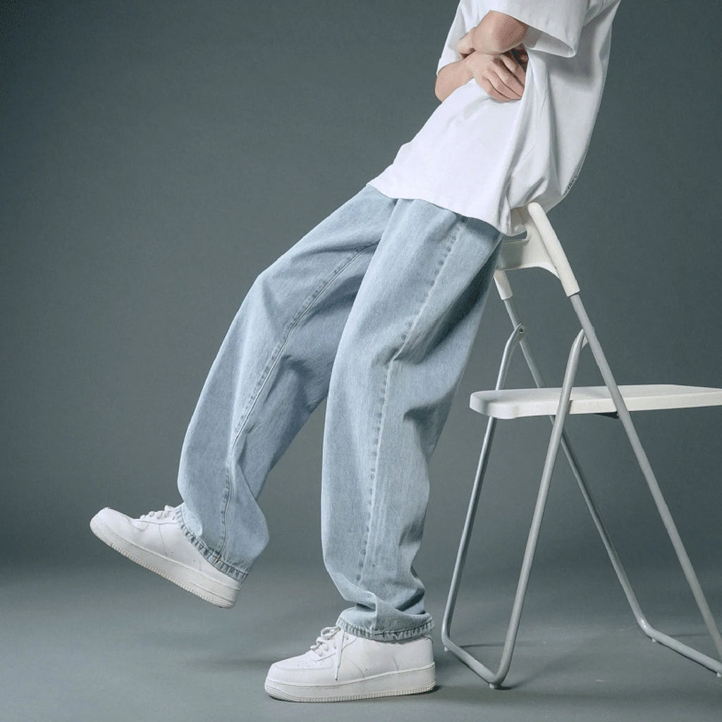 Men Casual Fashion Loose Jeans Street Wide Leg Trousers Pants Male Clothes Casual Trousers Ropa Hombre Cargo Baggy