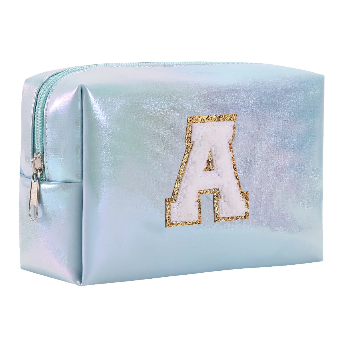 Personalized Initial Makeup Bag,Letter Zipper Cosmetic Bag for Womens,Preppy Makeup Bags,Makeup Pouch, Travel Makeup Bags
