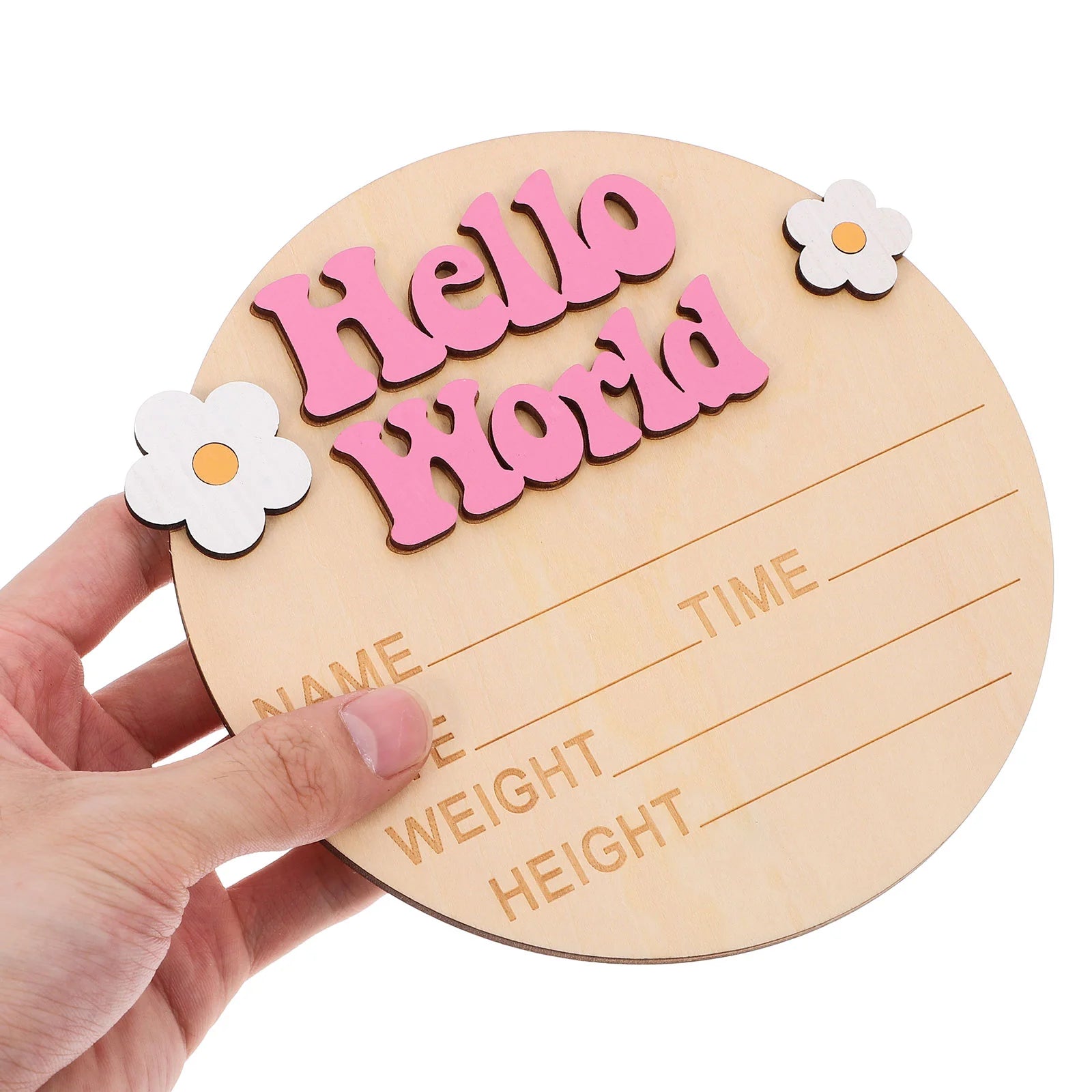 Newborn Commemorative Card Wood Baby Name Sign Nursery Birth Announcement Signs