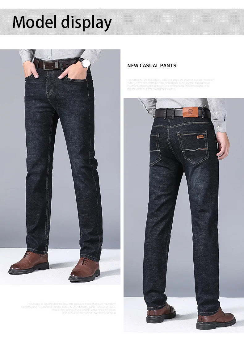 New Men Classic Jeans Jean Homme Pantalones Hombre Men Mannen Soft Black Biker Masculino Denim Overalls Mens Pants Size 30-38