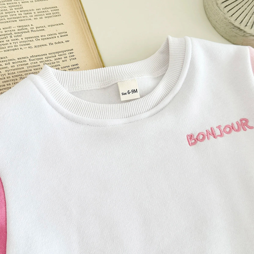 2025 Newborn Baby Girl Clothes Sets Infant Outfit Bonjour Tracksuit Trick Top Long Pants Winter Warm Sportswear Autumn New 2Pcs
