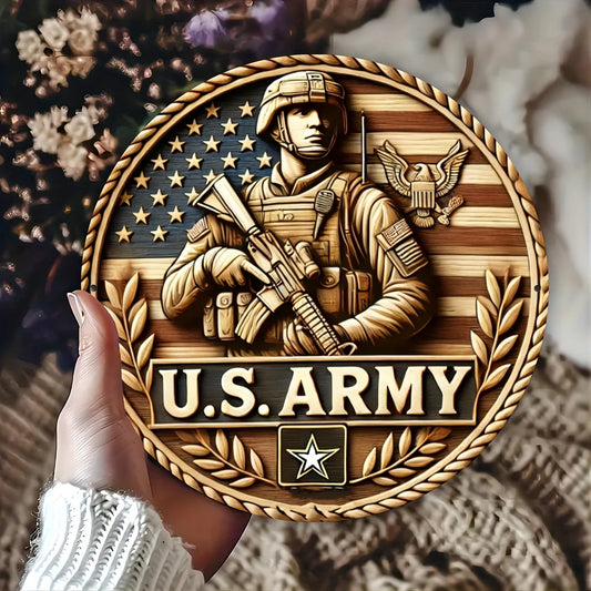 "Vintage U.S. Army Aluminum Wall Art , Dining Room, Coffee Bar & Living Room Decor , Home Decor Lovers - Perfect Gift