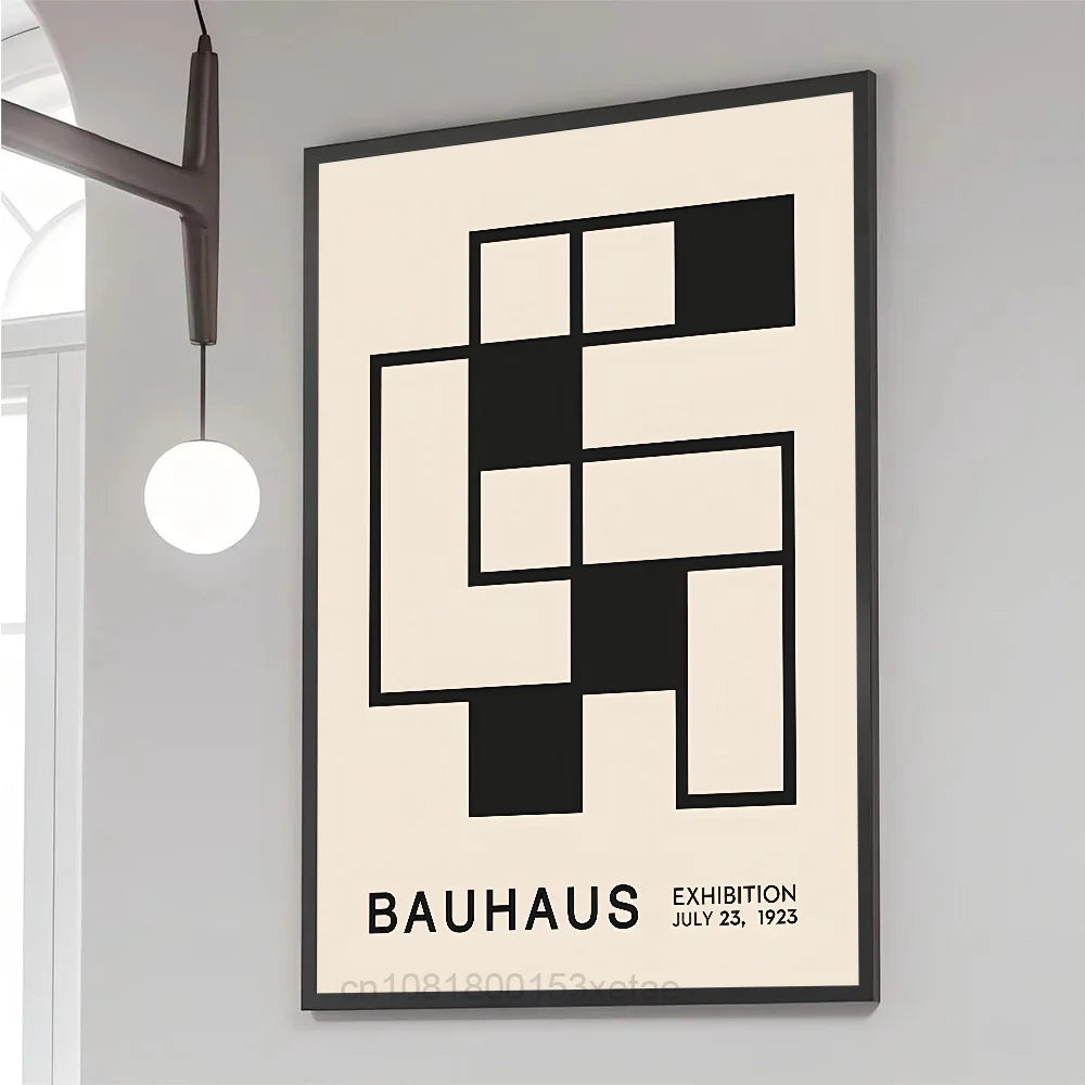 Abstract Bauhaus Style Geometric Wall Art  Poster Paper Print Home Bedroom Entrance Bar Cafe Art Painting Decoration