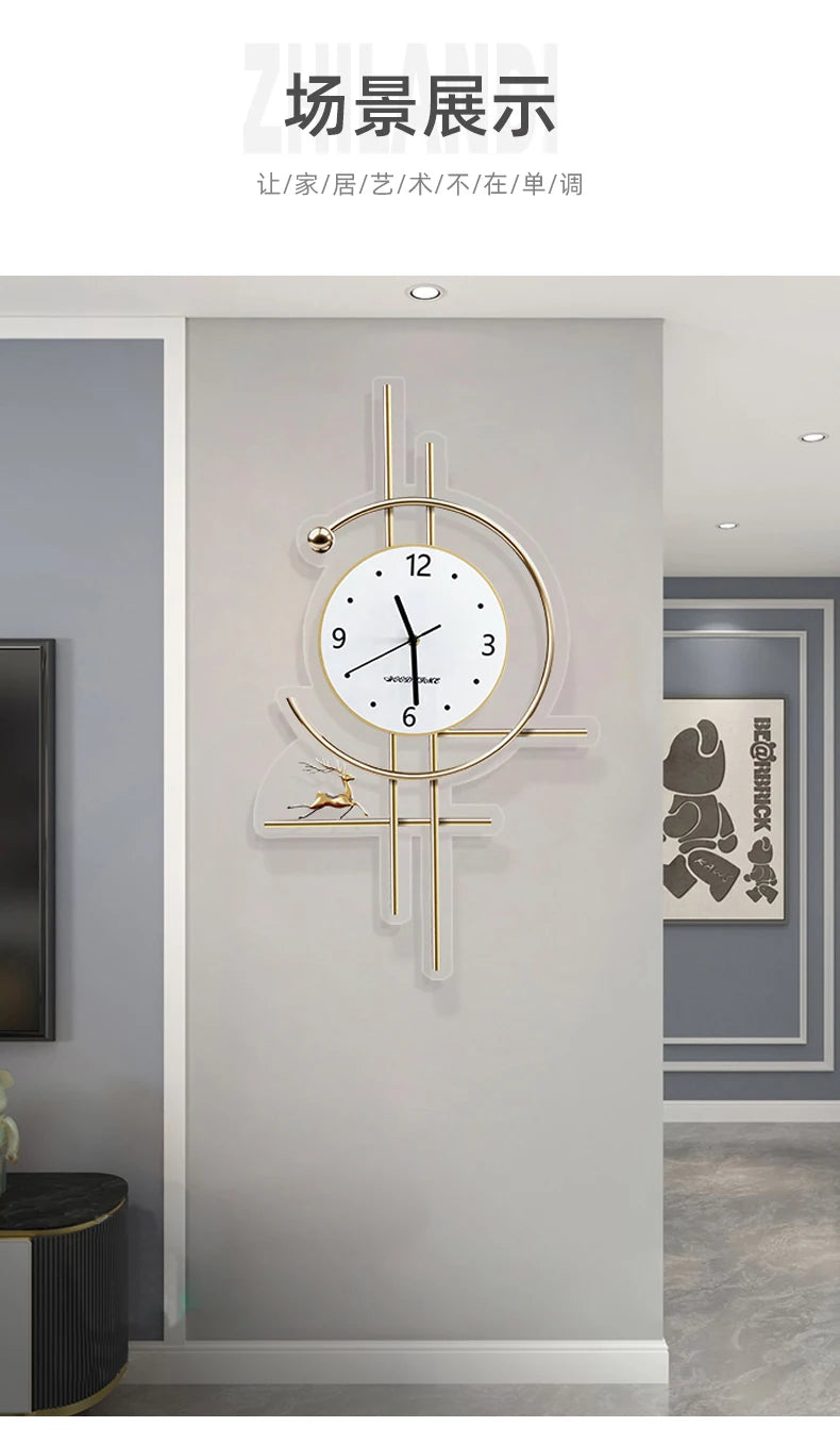 Horloge murale en métal pour salle de bain, salon, design xénomorphe, montre murale créative et tendance, motif paon, décoration de chambre