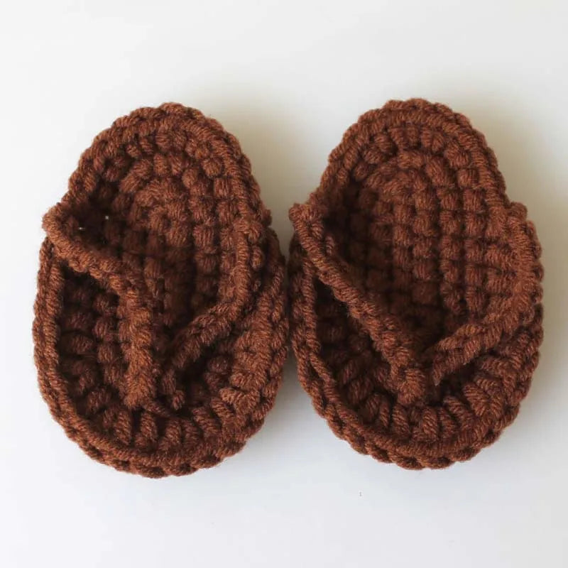Newborn Photography Prop Accessories 1 Pair Baby Knitted Slippers Mini Handmade Crochet Shoes Boys Girls Fotografia Flip-flops