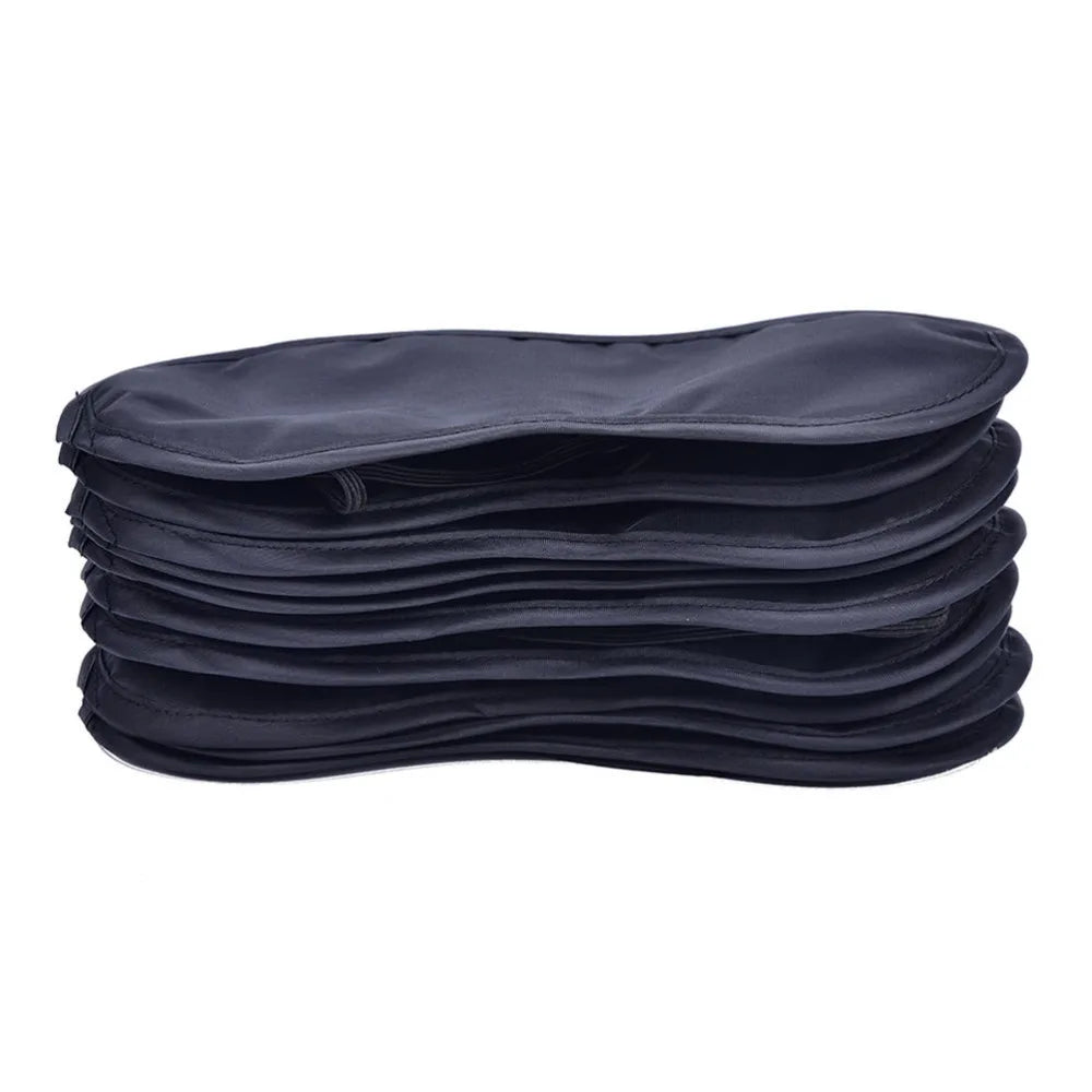 Lot de 10 masques de sommeil noirs pour voyage, bandeau pour les yeux, cache-œil, nuit, économique, anti-ronflement, cadeau, vente en gros