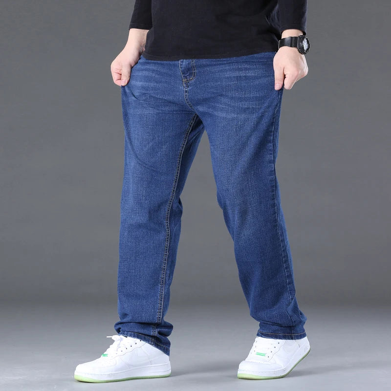 Jeans pour hommes grandes tailles 28-50, tissu denim, pantalons grande taille pour personnes en surpoids de 45 à 150 kg, jeans Hombre, jeans à jambe large, pantalon homme
