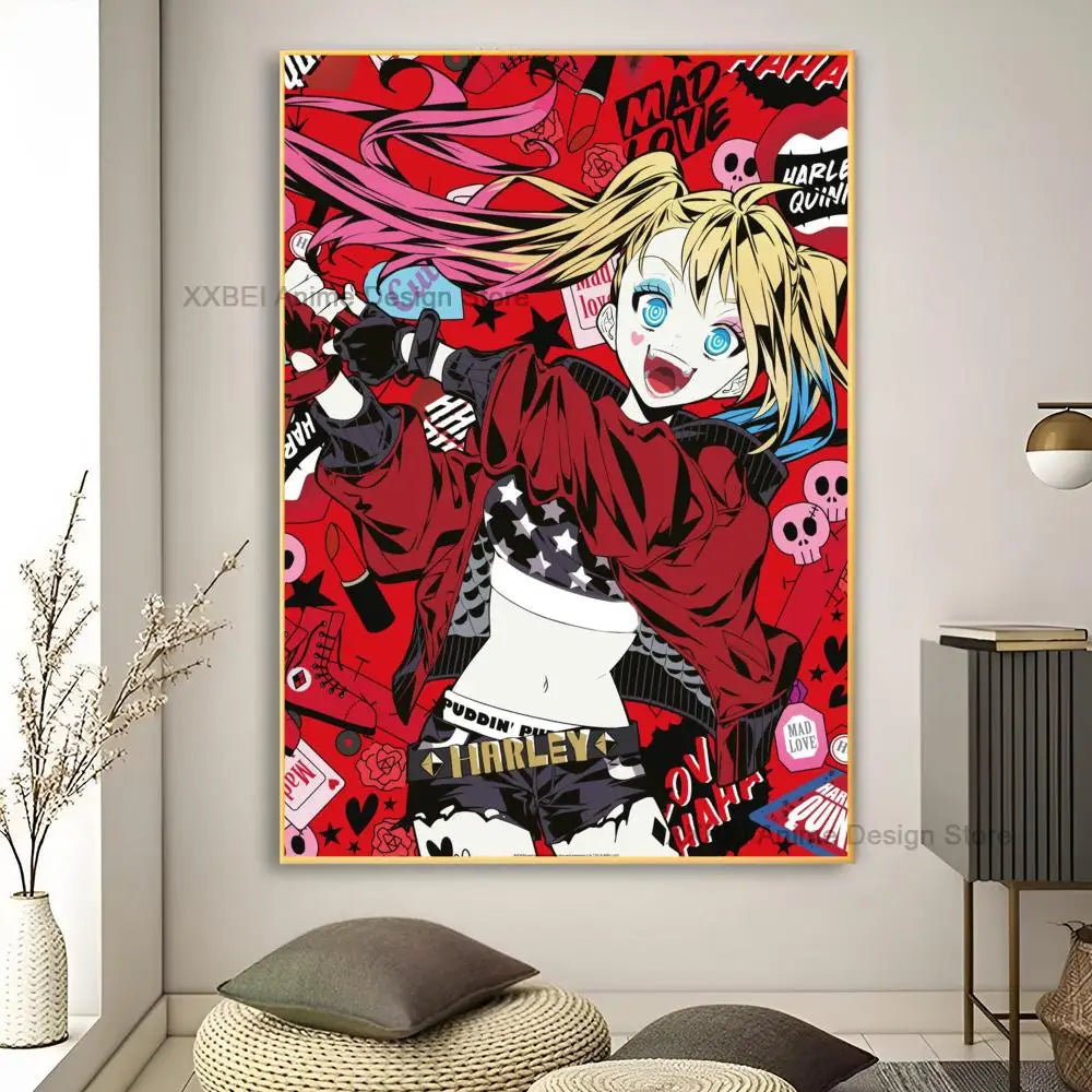 Décoration murale moderne pour la maison, affiches et autocollants H-Harley Cool Quinns, pour chambre à coucher, salle d'activités, bar, art mural à suspendre, peinture décorative