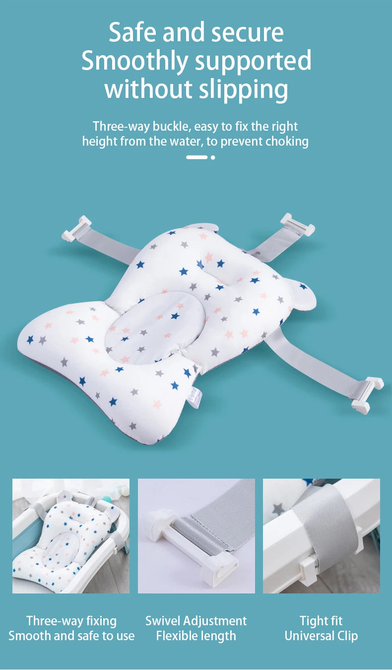Bebek Banyo Destek Pedi Katlanabilir Yüzen Koltuk Ayarlanabilir Yenidoğan Banyo Minderi Bebek Güvenlik Ağı Hamak