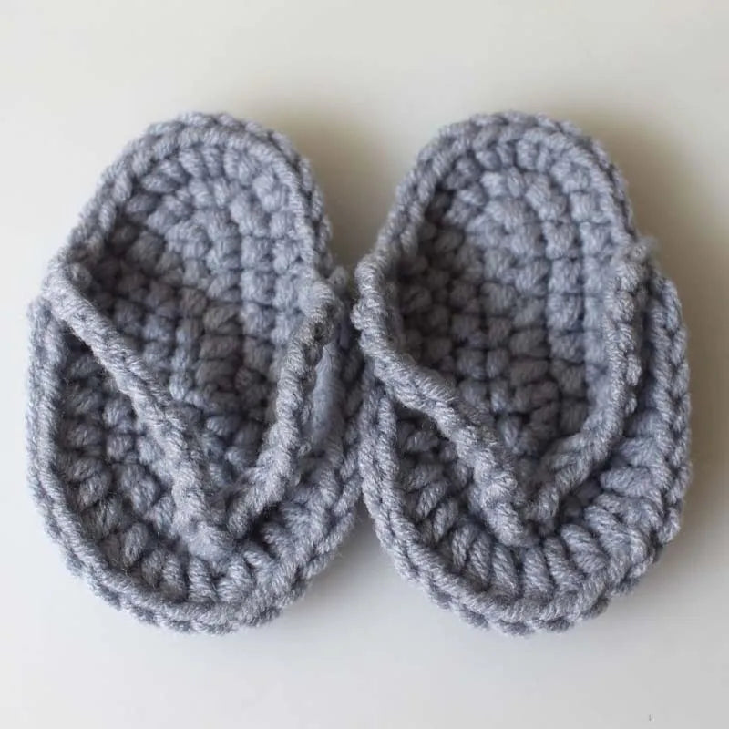 Newborn Photography Prop Accessories 1 Pair Baby Knitted Slippers Mini Handmade Crochet Shoes Boys Girls Fotografia Flip-flops