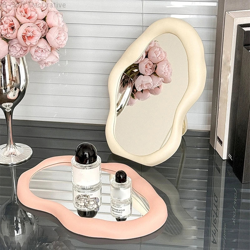 Irregular Makeup Mirrors Desktop Makeup Mirror Ins Cloud Makeup Mirror Aesthetic Room Decor Woman Makeup Supplies