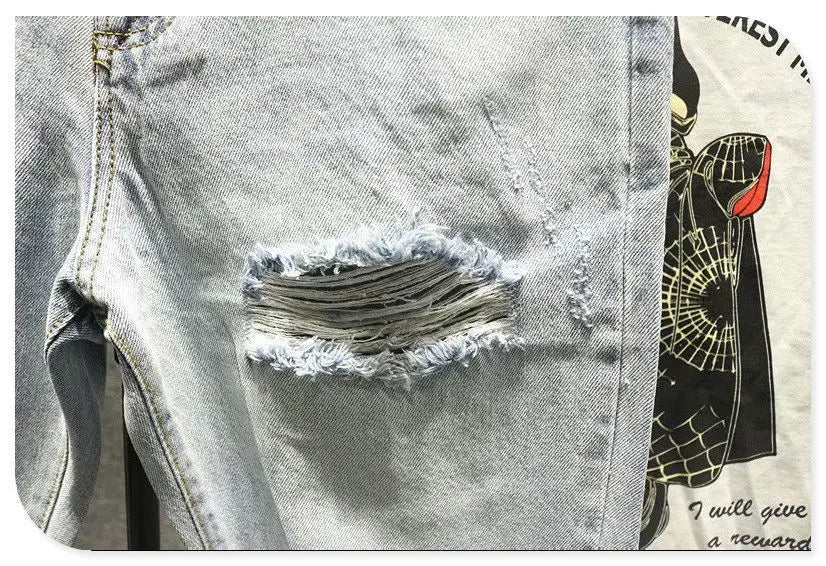 Ripped Jeans for Men 2022 Vintage Clothes Patch Hole Beggar Pants Jean Baggy Light Color 90s Streetwear Vintage Trousers