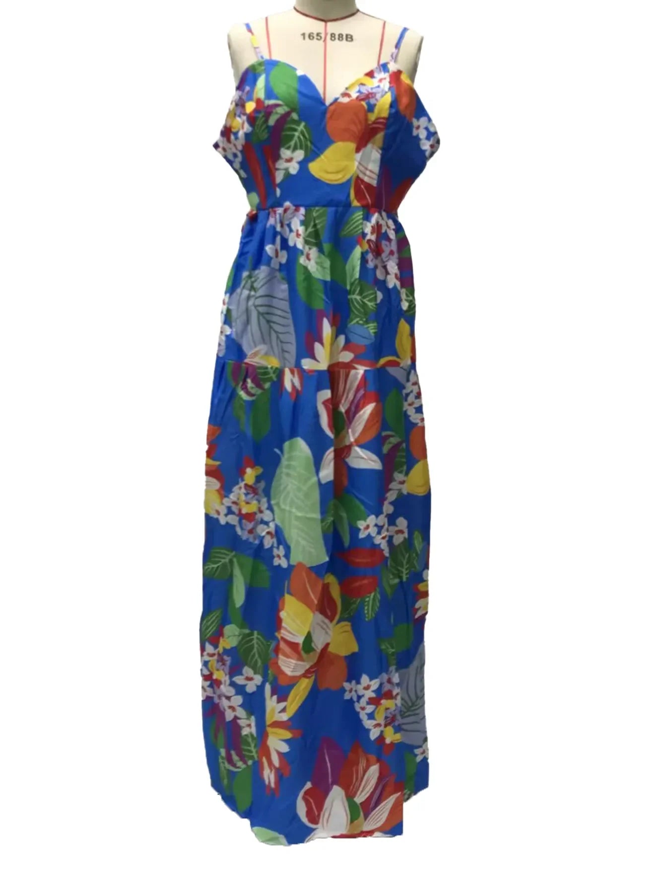 2024 New Summer Women's Clothing European American Style Off-the-shoulder Printed Dresses Oversized Tank Long Skirts