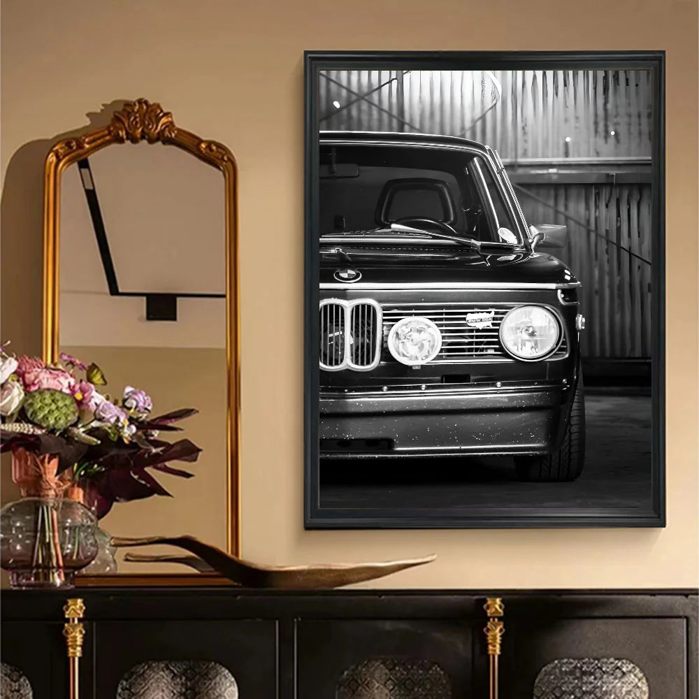 Affiche de voiture de luxe en noir et blanc, décoration murale moderne et tendance, affiche HD, décoration pour la maison, le bar, le café, peinture murale