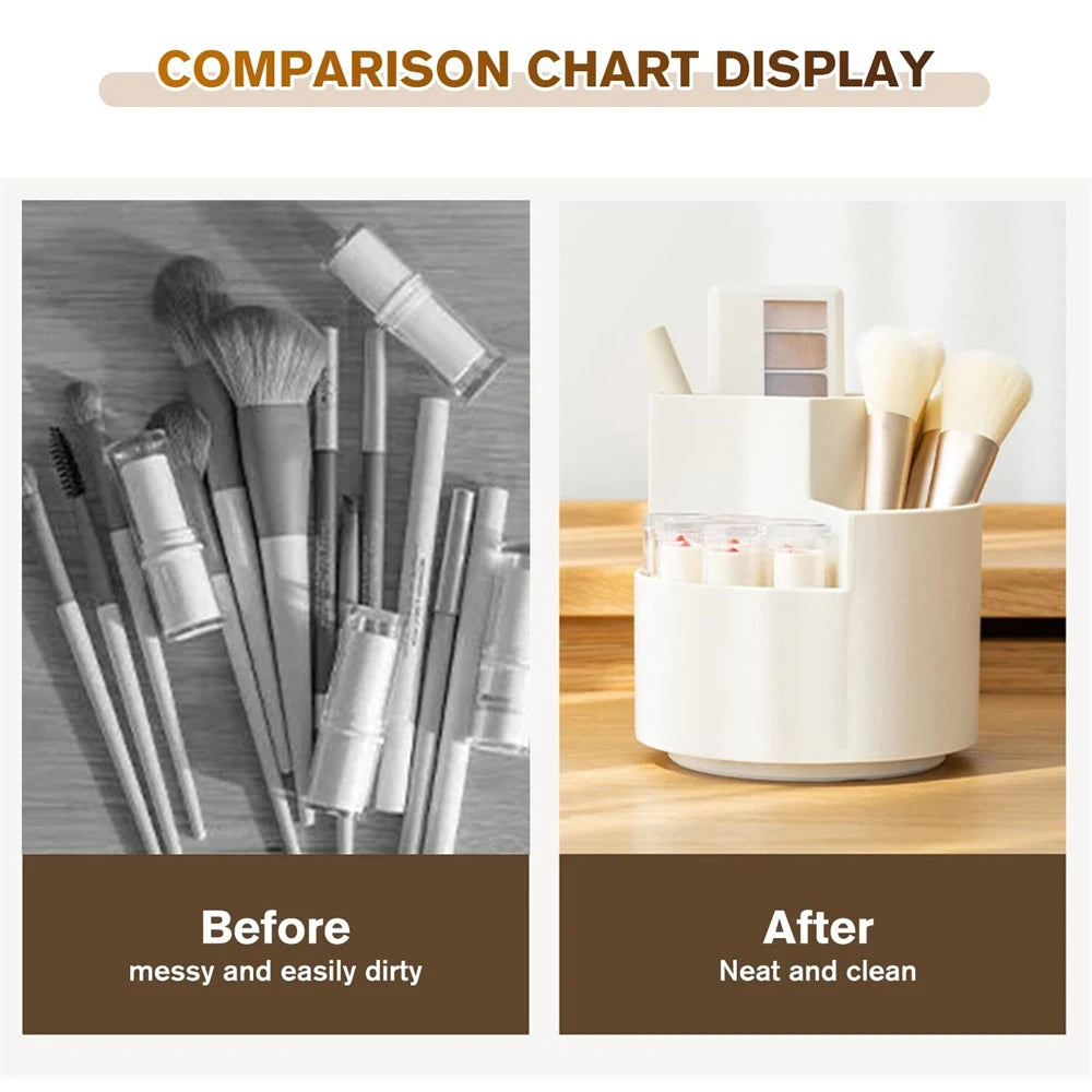 Makeup Brush Holder, 360° Swivel Makeup Brush Container, Makeup Brush Storage, Brush Holder, Makeup Brush Holder White