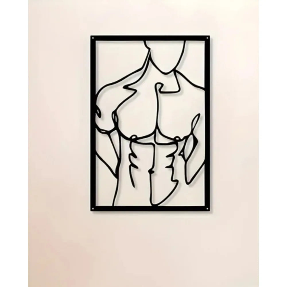Décoration murale moderne en métal 40 x 60 cm – Motif géométrique abstrait pour salon, décoration contemporaine élégante