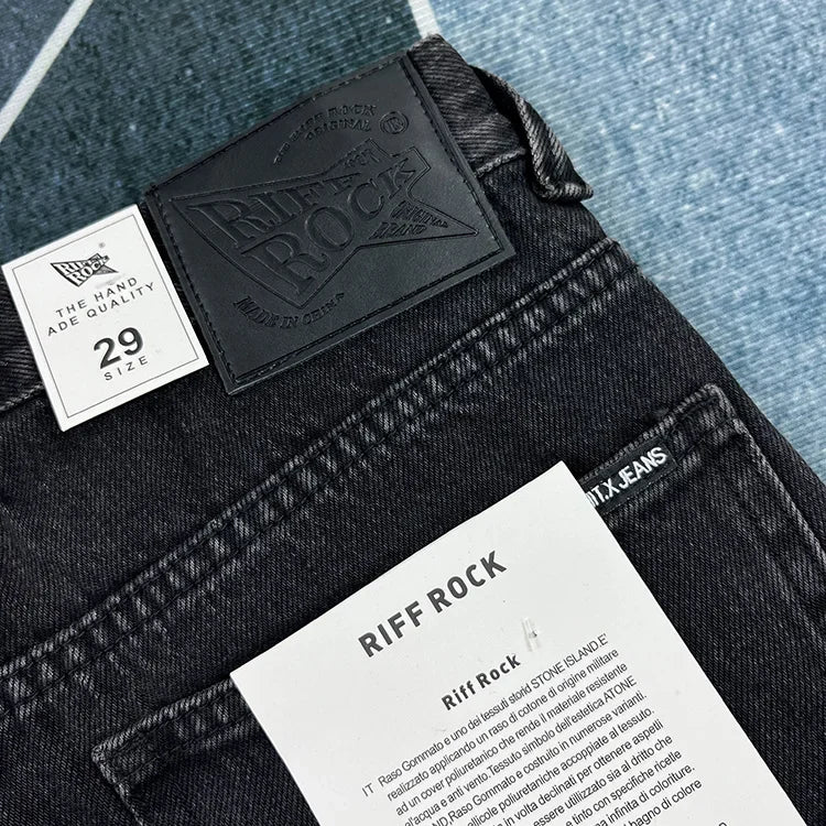 90% Cotton Black Jeans for Men Straight-leg Denim Pants Japanese Washed Retro Loose-fit Spring and Fall Trendy Minimalist Style