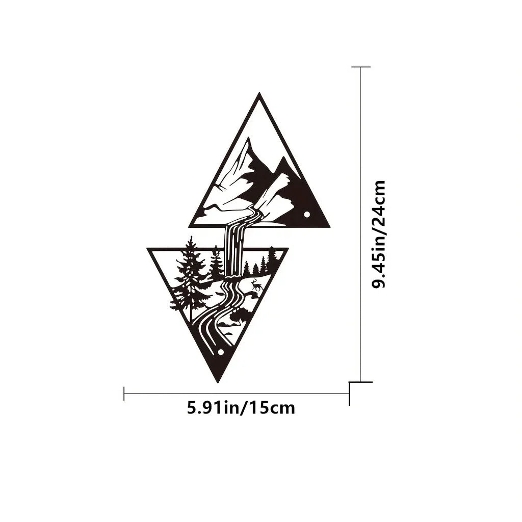Stunning Mountain Wall Art - Mountain Waterfall Metal Wall Ornaments for Home Decor. Modern Art Wall Ornaments